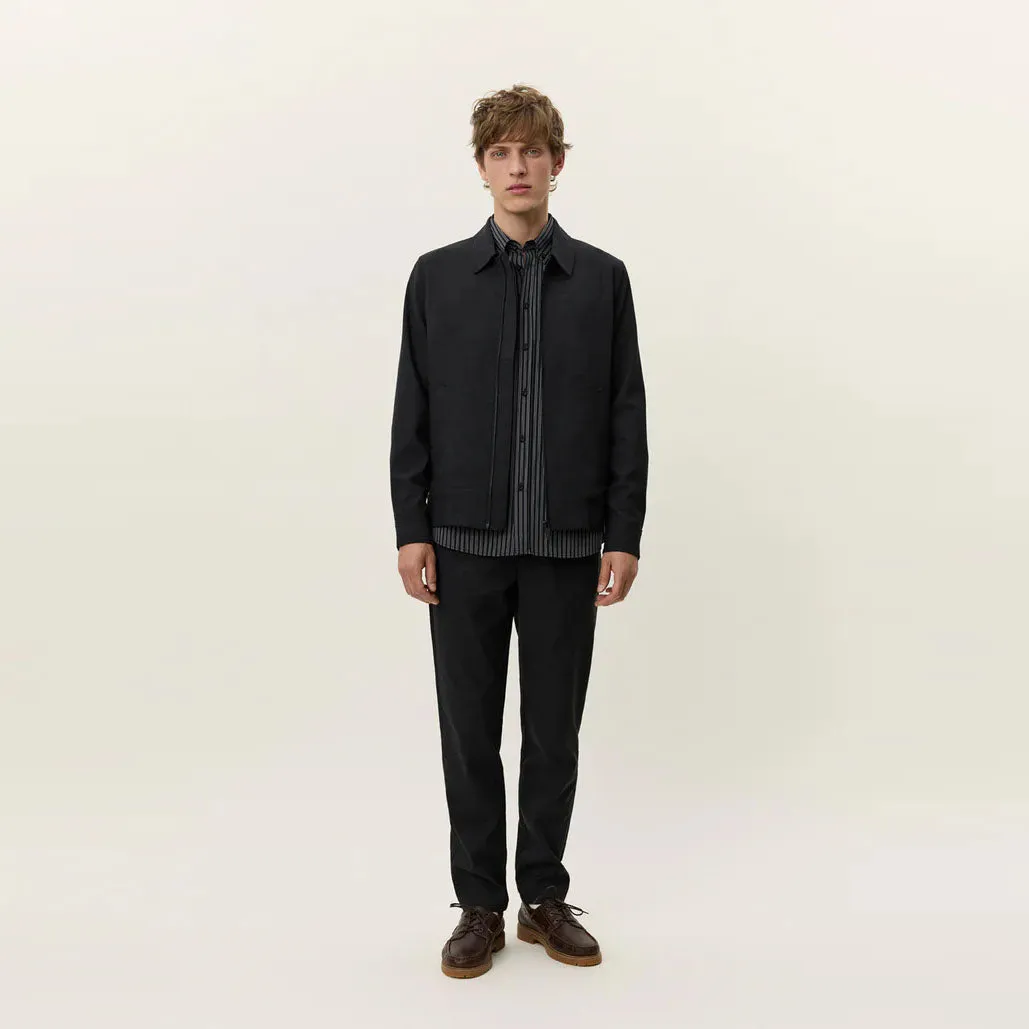 Fashion Trend Quilted Stitching Pattern Como Coach Slub Jacket (Black)