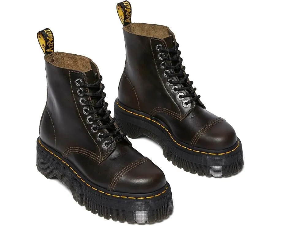 Forever Shade Padded Tongue Dr. Martens Sinclair Boots Men's Dark Taupe Leather Ankle Platform JOBB1661