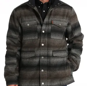 Lightweight Layer Cinch Men's Southwest Striped Frontier Coat in Gray
