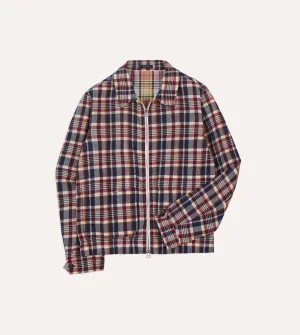 Wool blend Waxed Madras Cotton Tennis Blouson Jacket