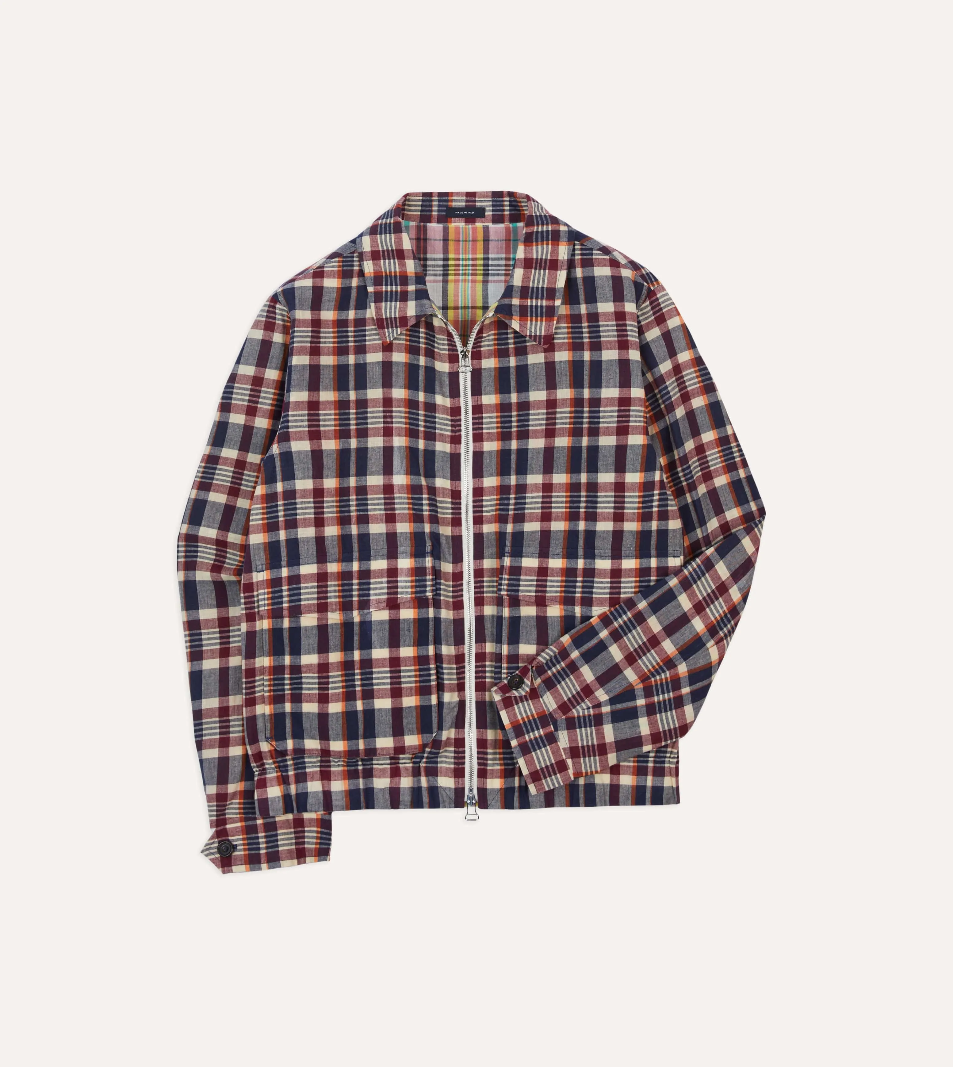 Wool blend Waxed Madras Cotton Tennis Blouson Jacket