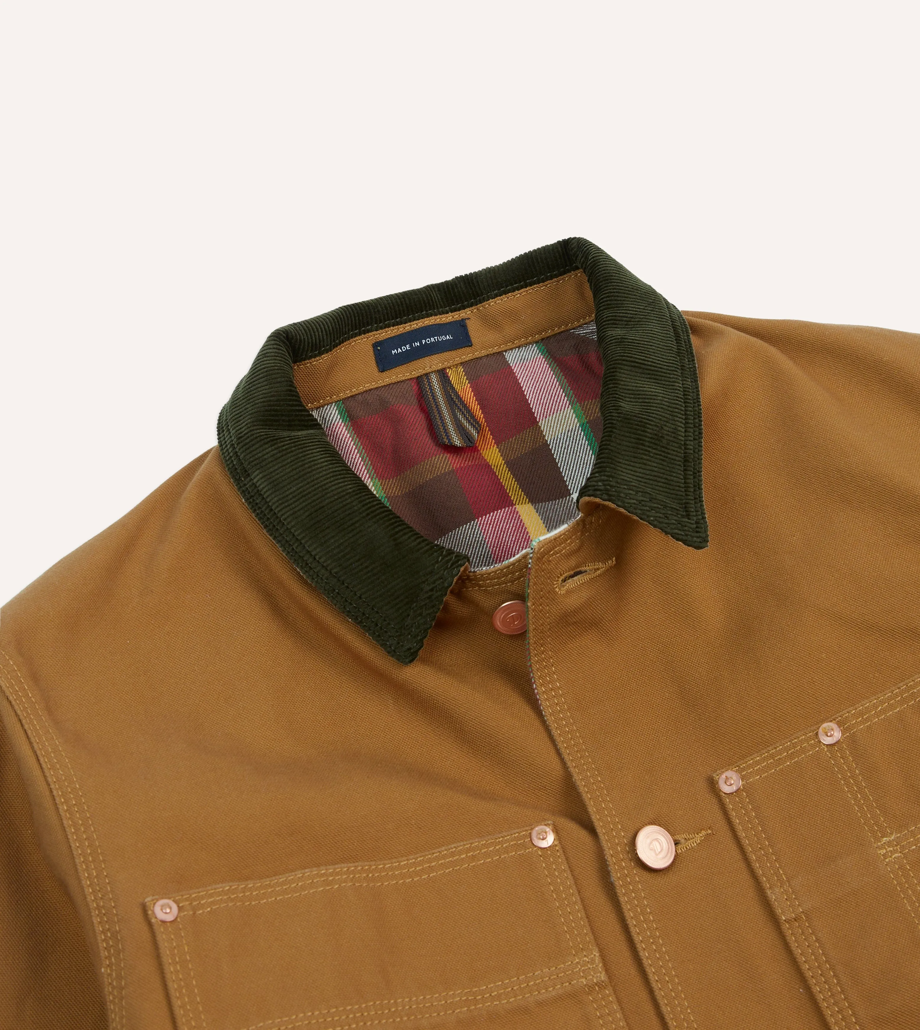 Tobacco Canvas Welder Jacket Relaxed Fit Silhouette MultiPocket Configuration