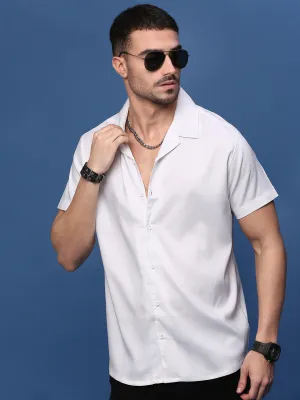 Men's White Standard Opaque Casual Shirt ZeroWasteProduction
