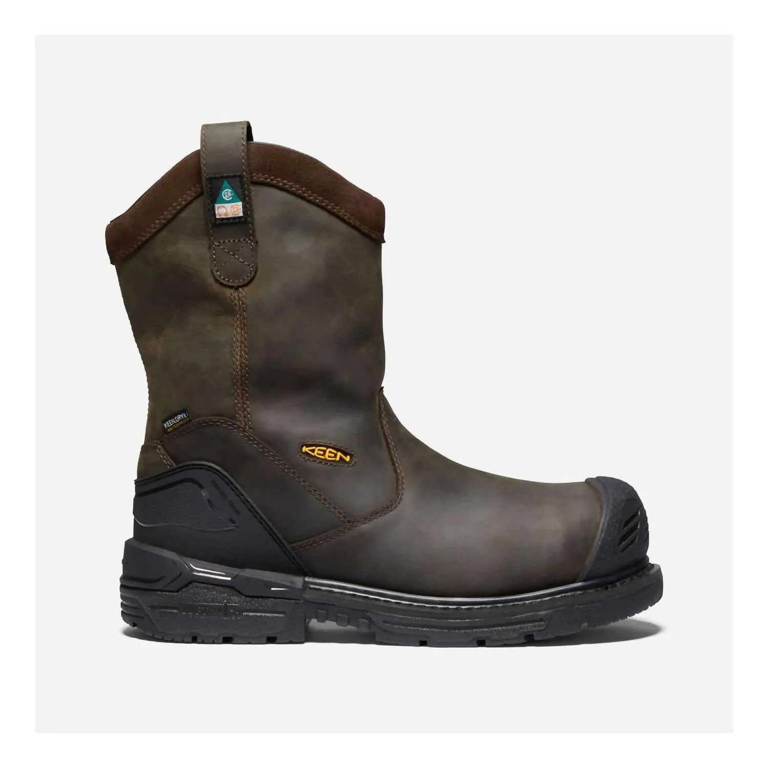 Men's Csa Philadelphia Wellington Carbon Fiber Work Boots In Cascade Brown/black Elevator Ride Group Setting