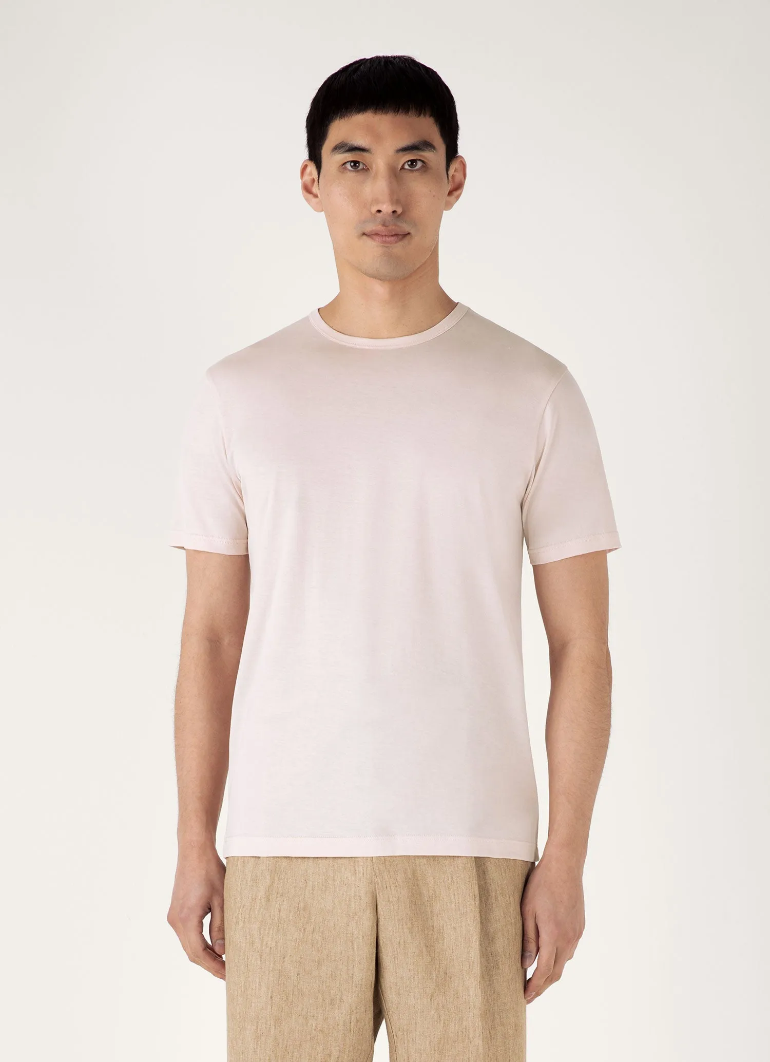 Men's Classic T-shirt in Pastel Pink Minimal Look