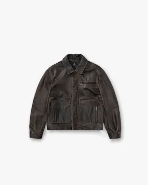 Sunfade Leather Jacket - Nero NonRestrictiveFit