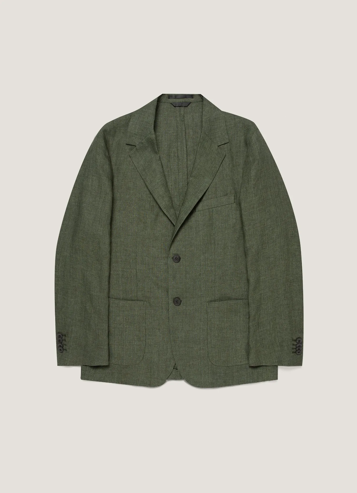 Men's Linen Blazer in Hunter Green Short Length All Weather Protection