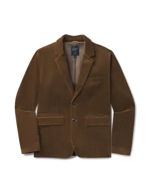 Corduroy Stretch Slim Fit Blazer - Mushroom Velcro Fasten