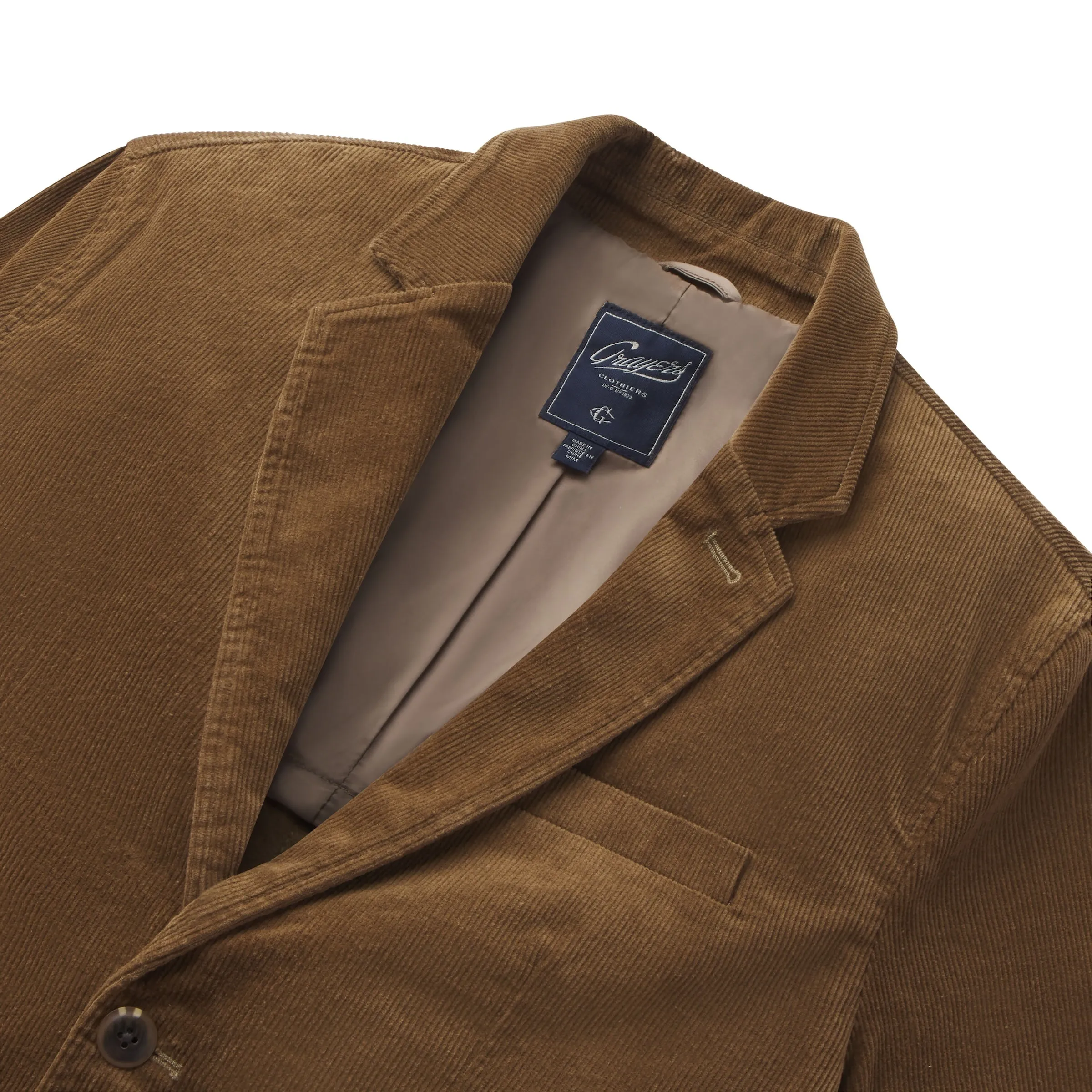 Versatile Layering Corduroy Stretch Slim Fit Blazer - Mushroom