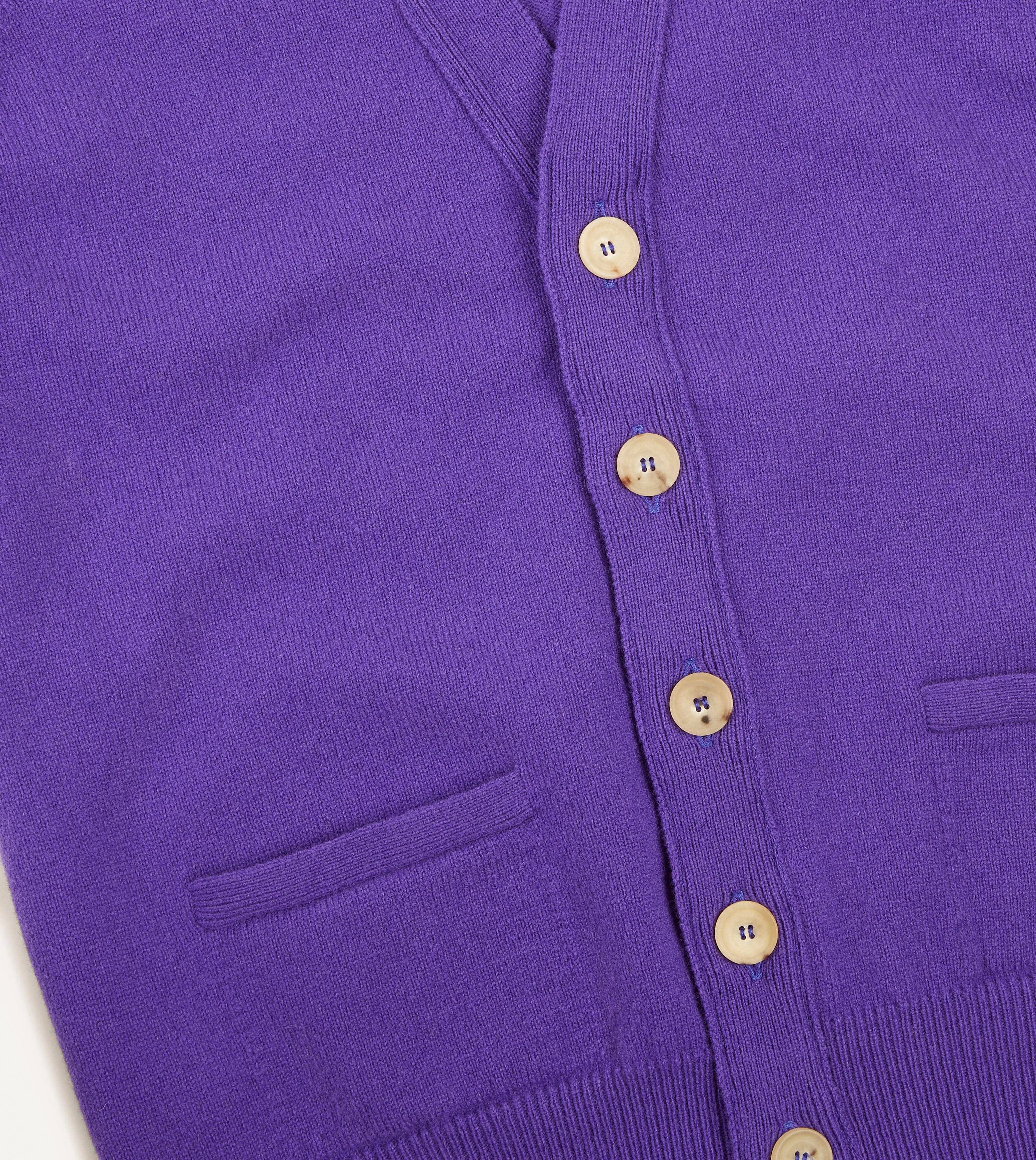 Purple Lambswool Sleeveless Cardigan MoistureWicking Technology Odor Resistant Fabric