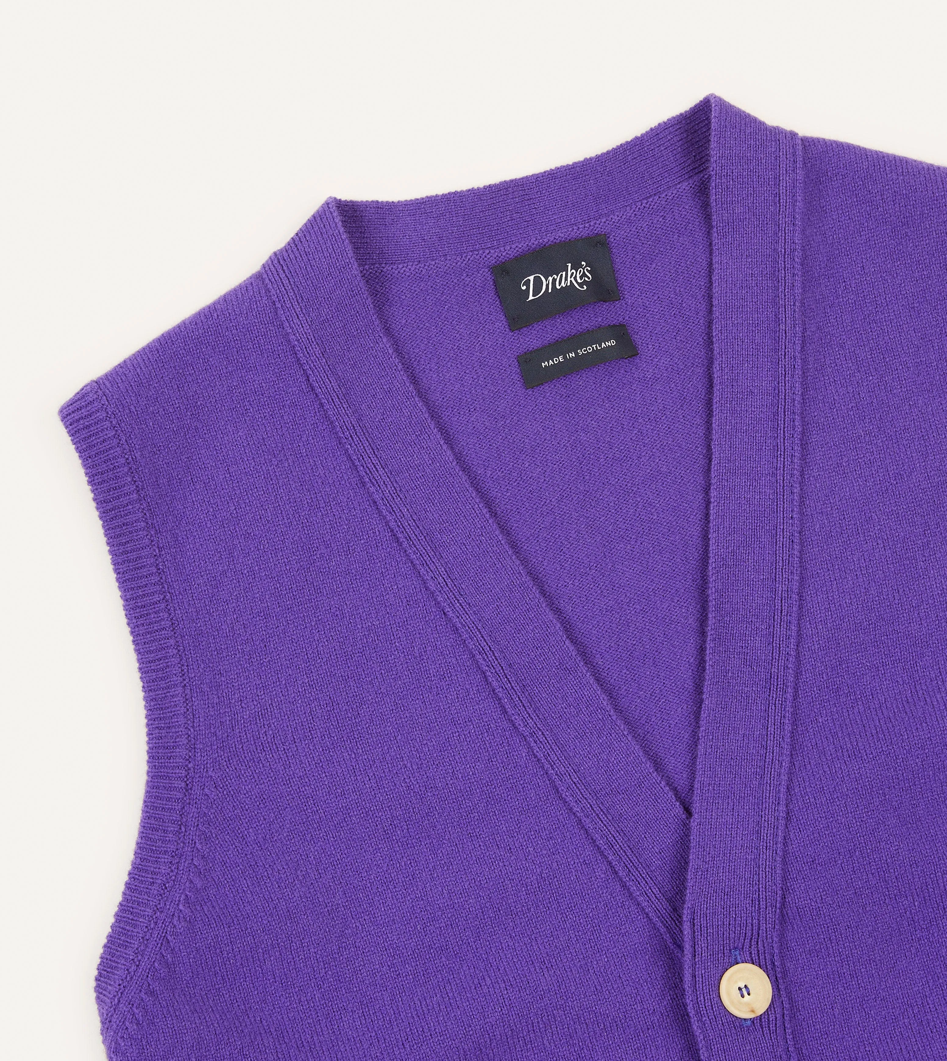 Warm Essentials quick dry Purple Lambswool Sleeveless Cardigan