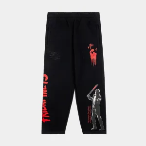 Temperature Regulating Fabric Shape Retention SP x Friday The 13th Nightmare Returns Fleece Mens Sweatpants (Black/Red)