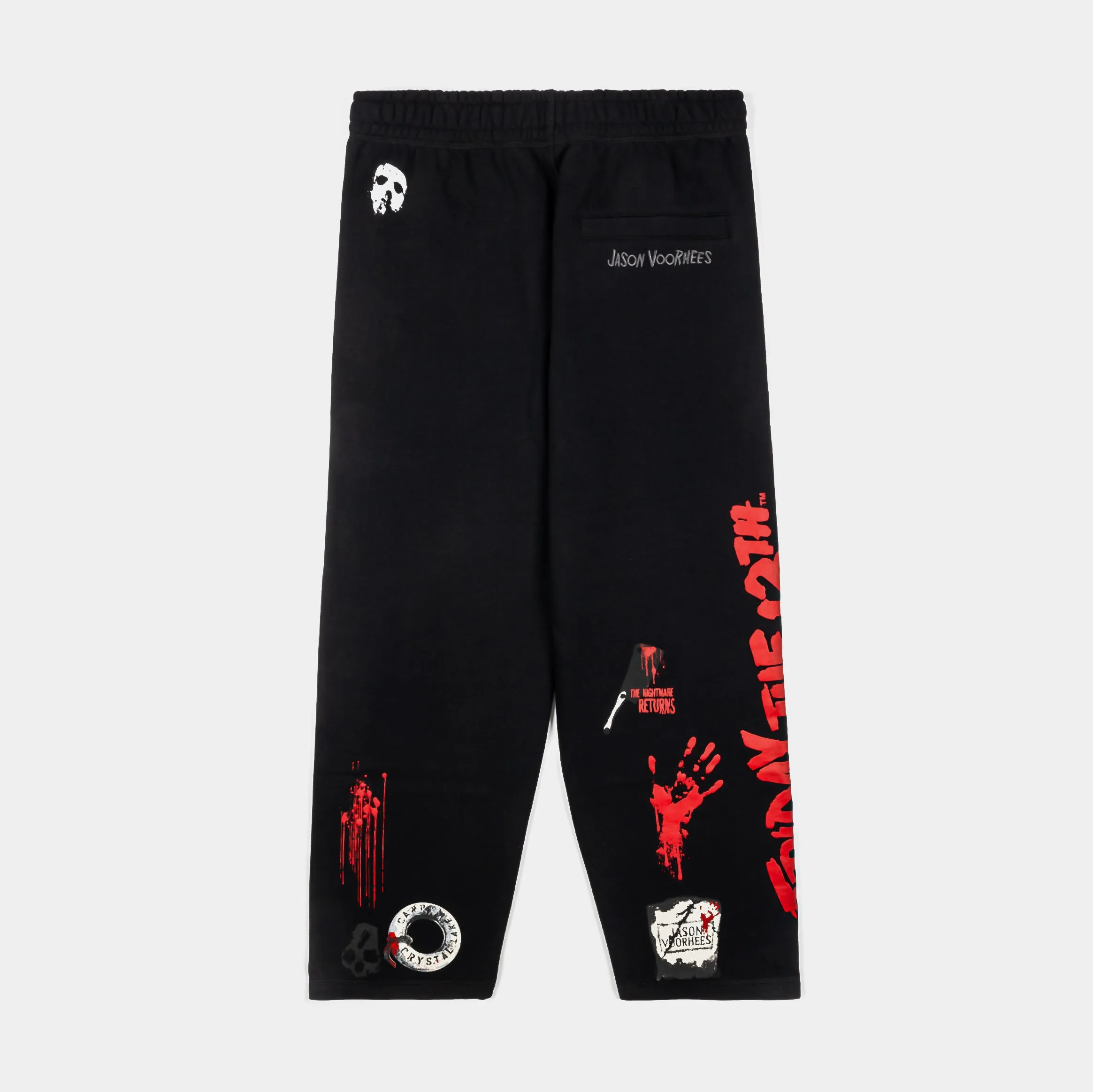 SP x Friday The 13th Nightmare Returns Fleece Mens Sweatpants (Black/Red) Urban appeal Low Maintenance