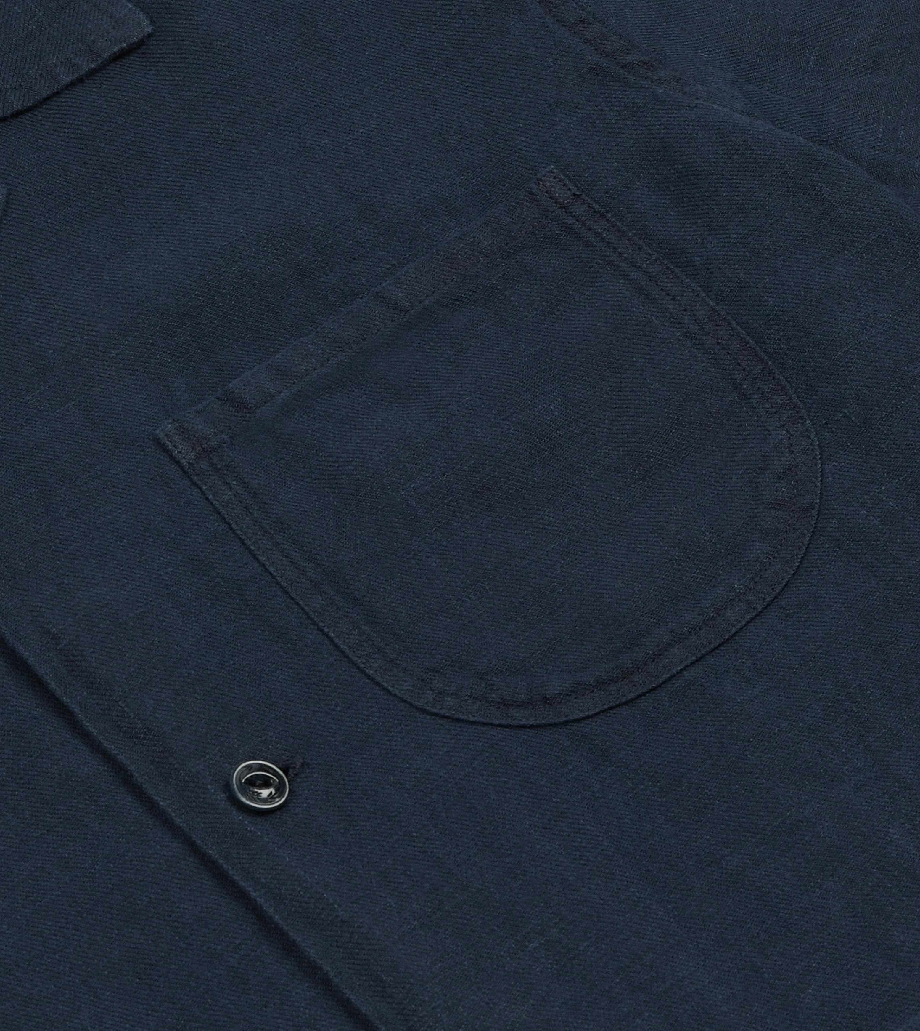Indigo Linen Short Sleeve Safari Shirt Minimalistic Wear