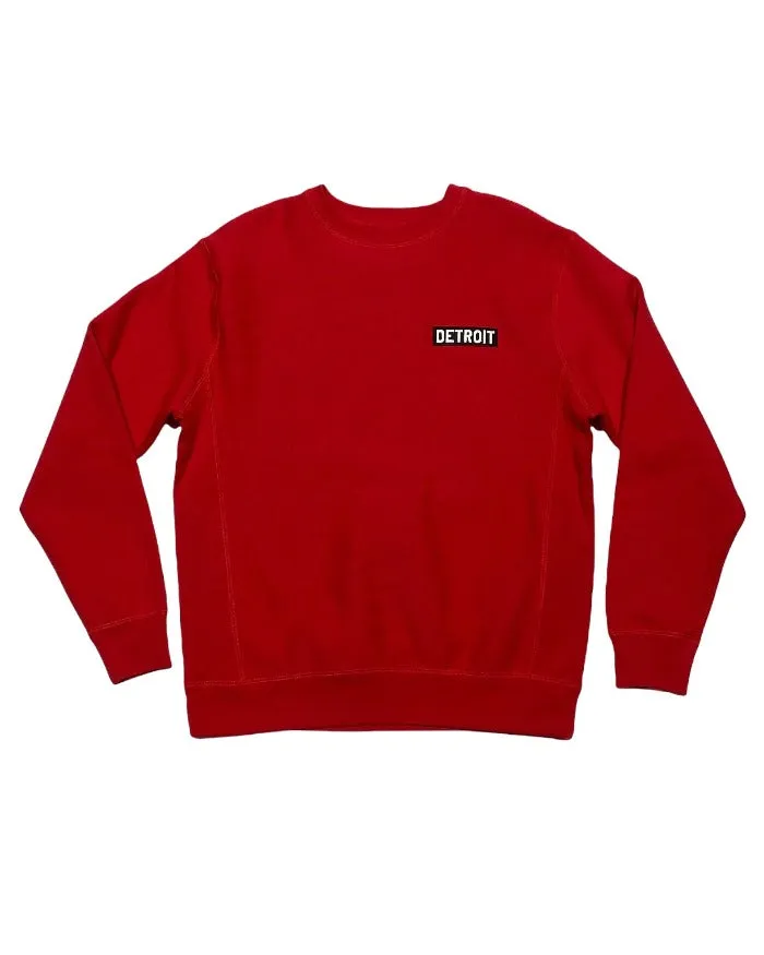 Ink Detroit Heavyweight Crewneck Sweatshirt - Red Trendy Layer