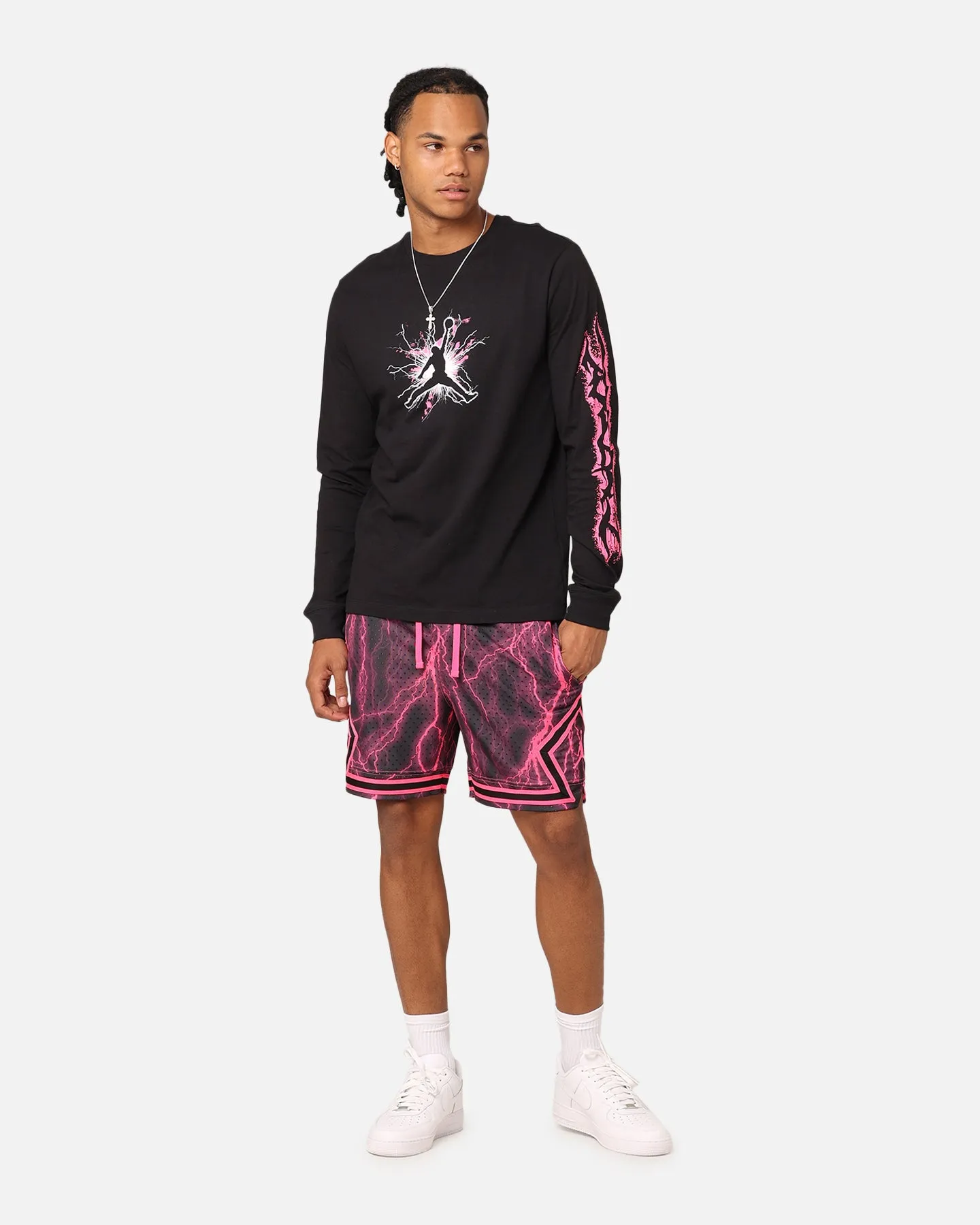 Jordan Dri-FIT Sport Diamond Shorts Black/Hyper Pink Personalized