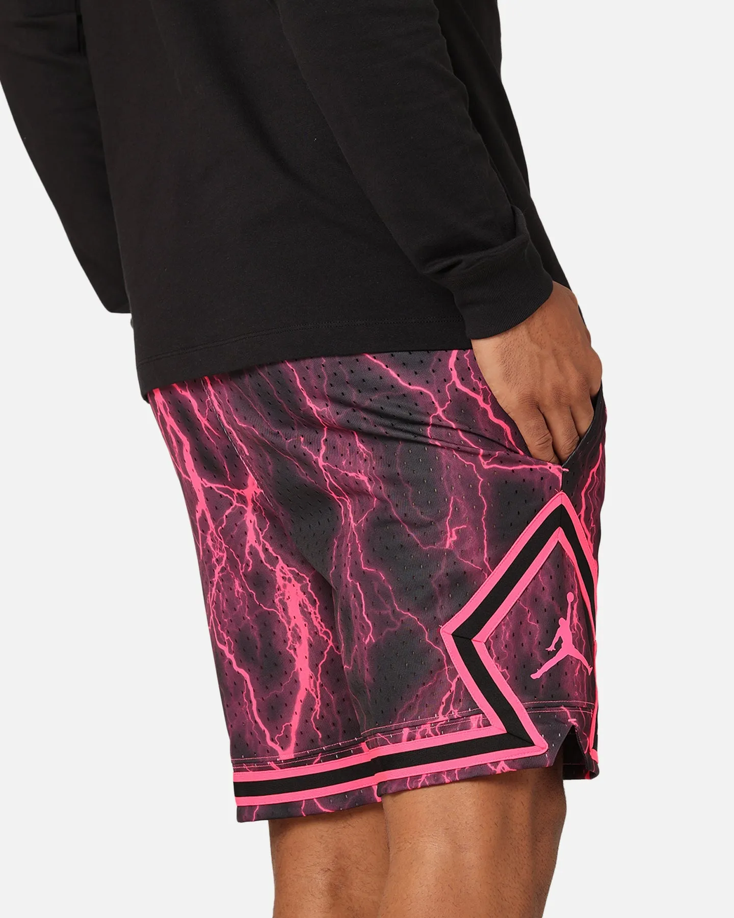 Jordan Dri-FIT Sport Diamond Shorts Black/Hyper Pink Relaxed Look