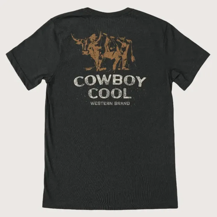 Outdoor Trend Look Cowboy Cool Toro Graphic Tee in Black