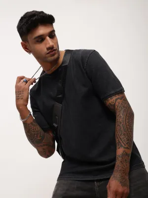 Daily Sporty Unique selling points Men's Black Solid T-Shirt