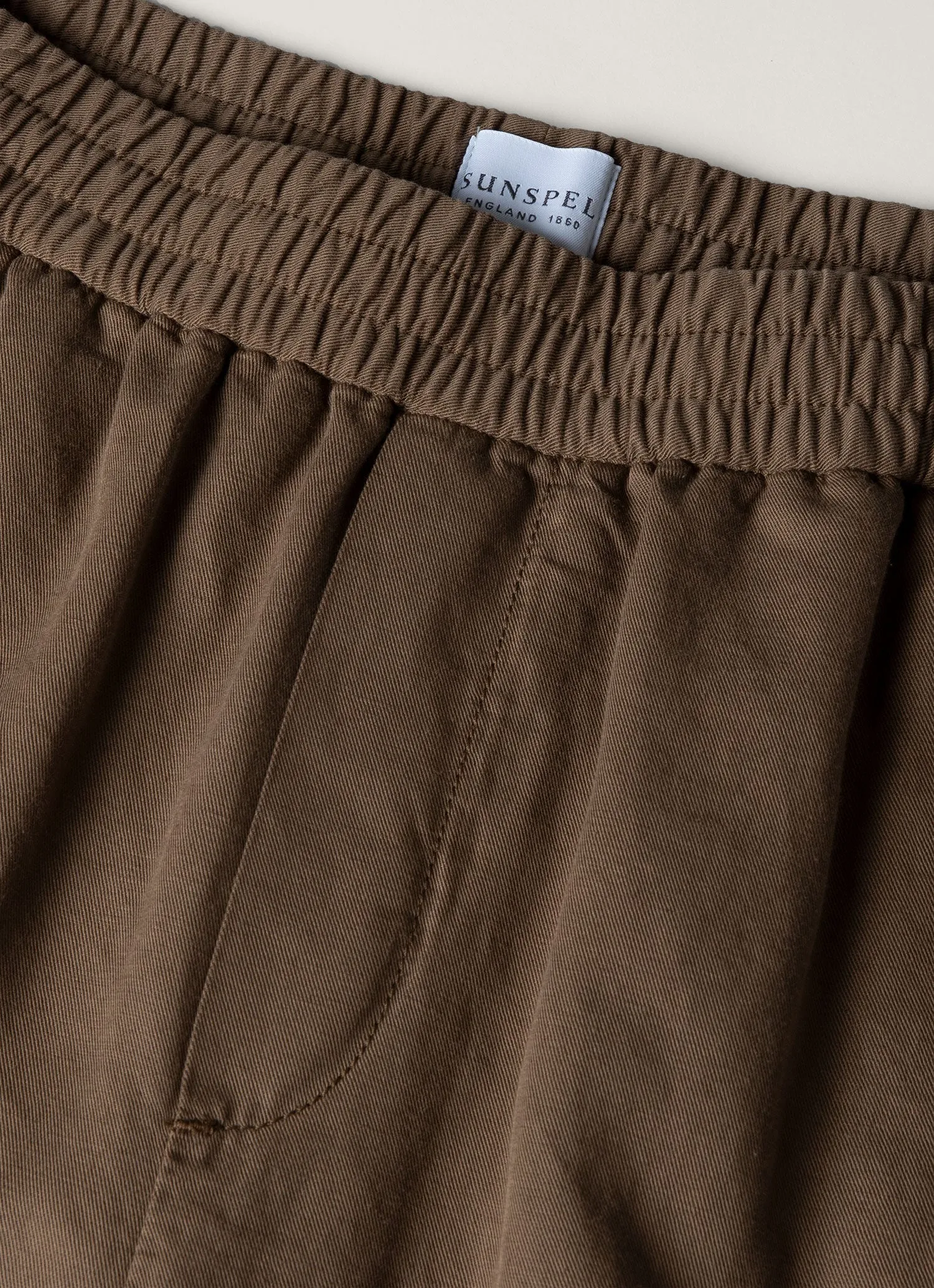 Men's Cotton Linen Drawstring Trouser in Dark Tan Trendy Vibe