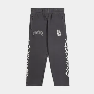 Prayer Washed Fleece Mens Sweatpants (Grey/Beige) Neutral Style Versatile Wear