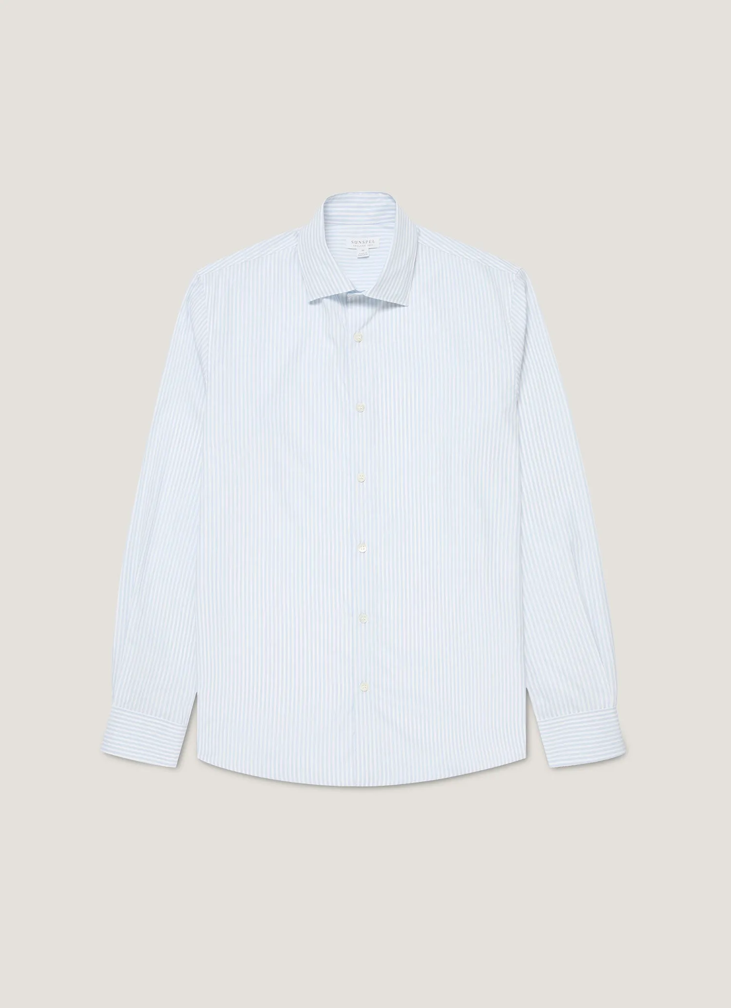 Men's Cutaway Collar Shirt in White/Light Blue Street Style Trend Cozy And Warm