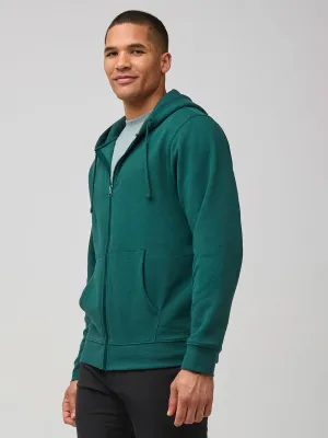 Weekend Casual Dark Emerald Zip-Up Hoodie