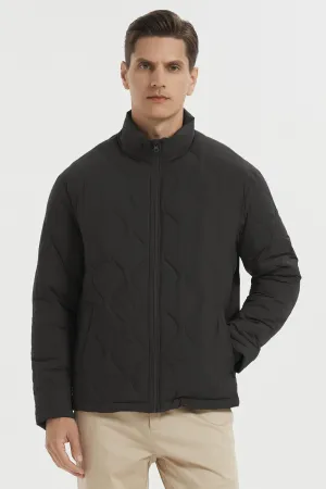 Lightweight Quilted Down Bomber Jackets Full Zip MagneticClosure Layered Comfort Look