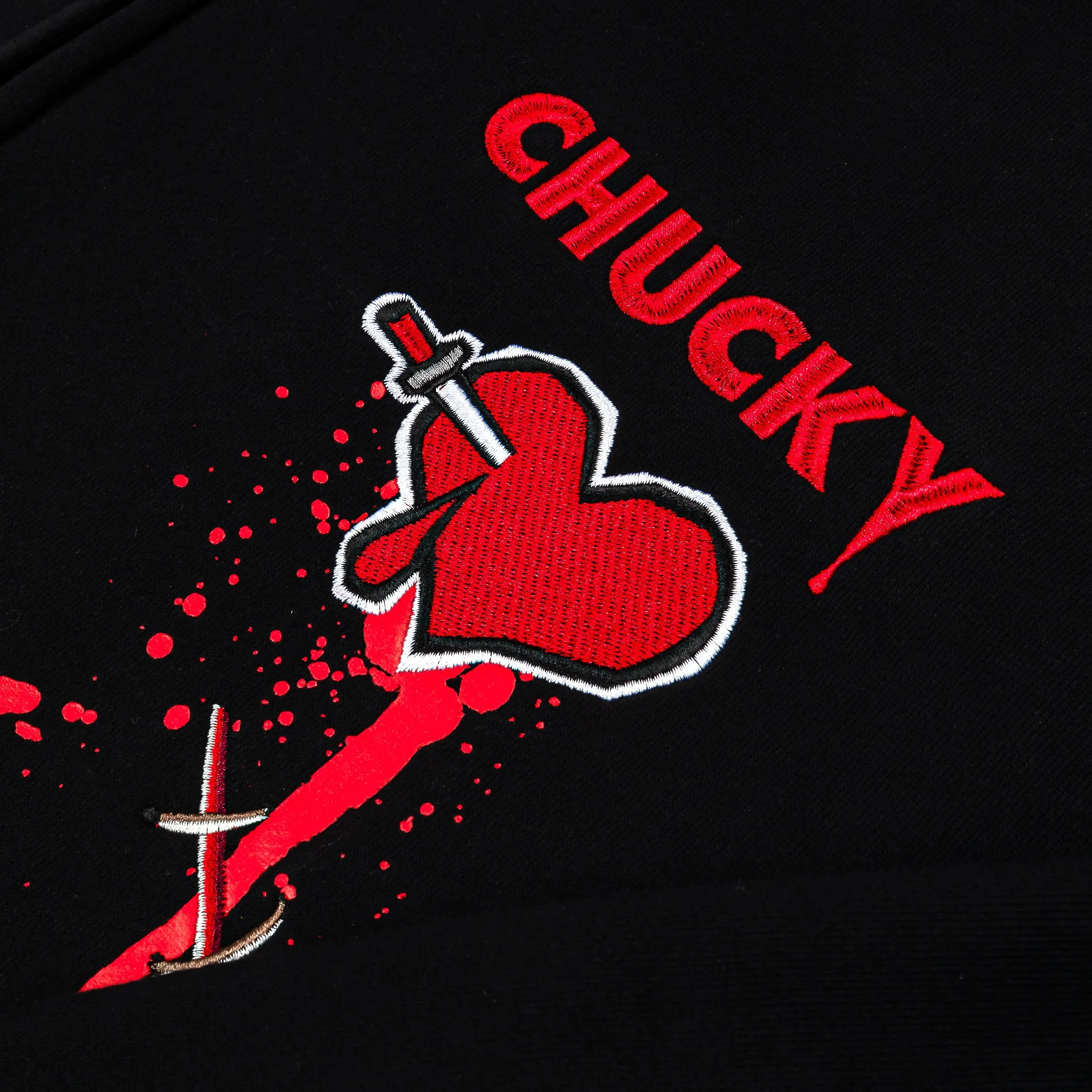 SP x Chucky Playtime Mask Full Zip Up Mens Hoodie (Black/Red) Weekend Active