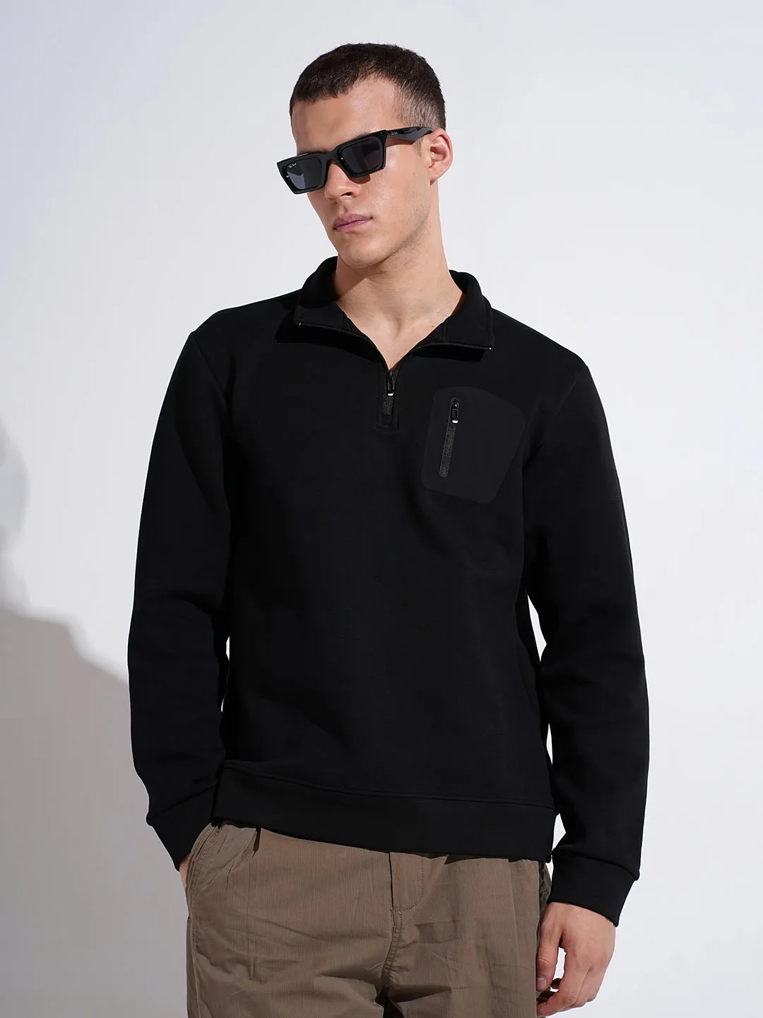 product anniversary romance Men's Black High Neck Sweater