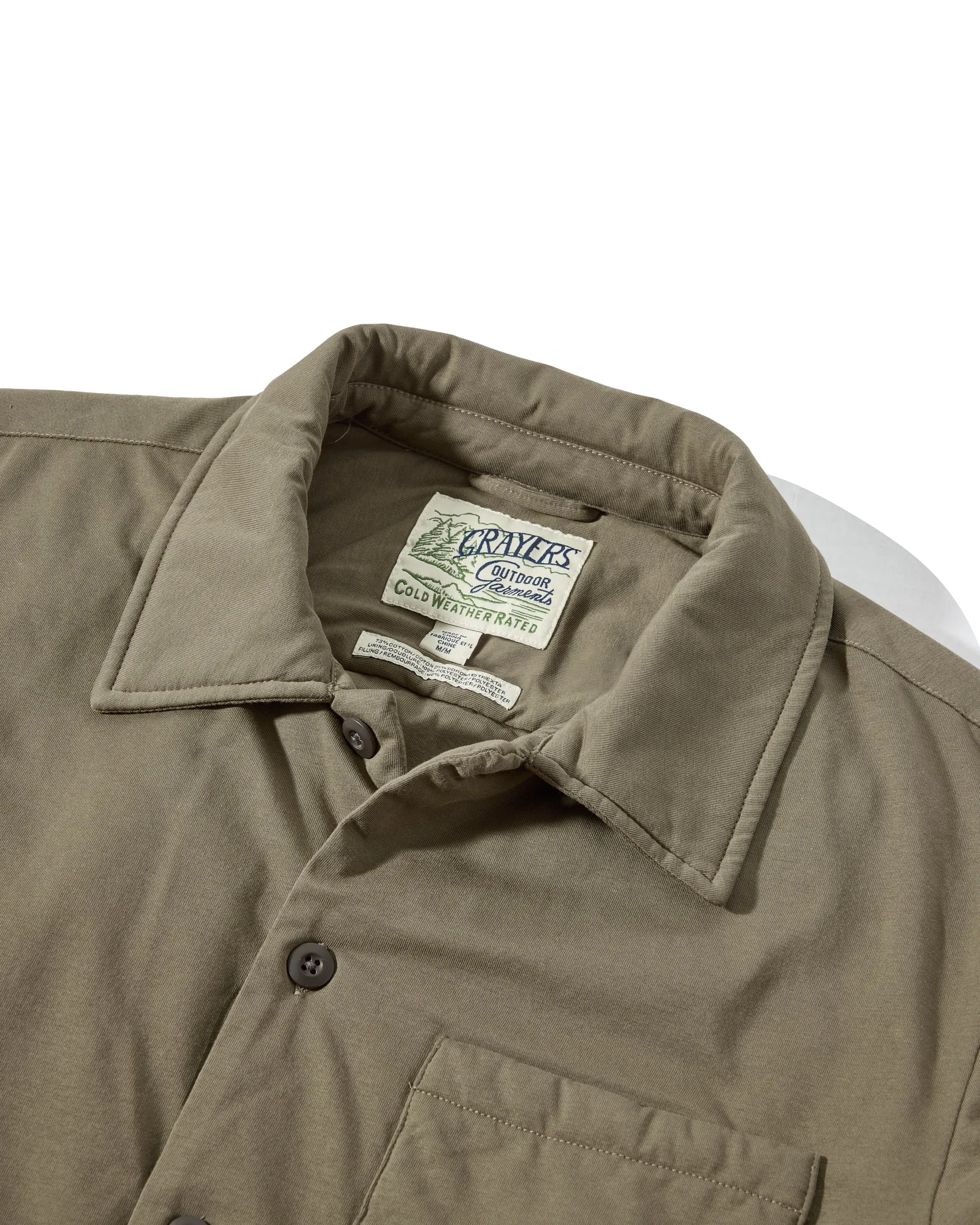 Classic Ribbed Cuffs SlimSilhouette Wellington Padded Jersey Jacket - Canteen