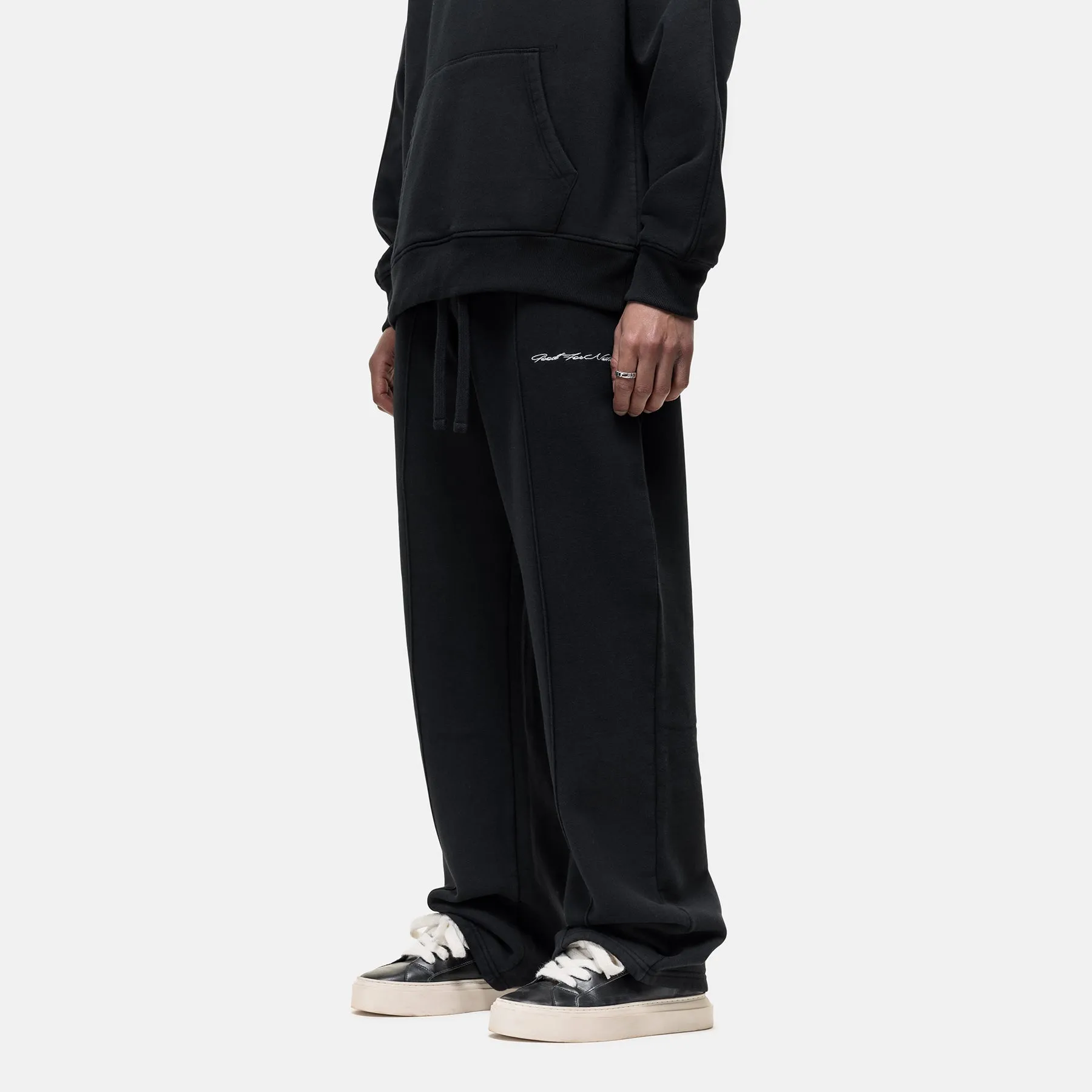 Scribble Washed Black Joggers All Season