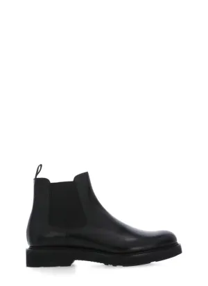 Black Smooth Leather Ankle Boots Tailored Office