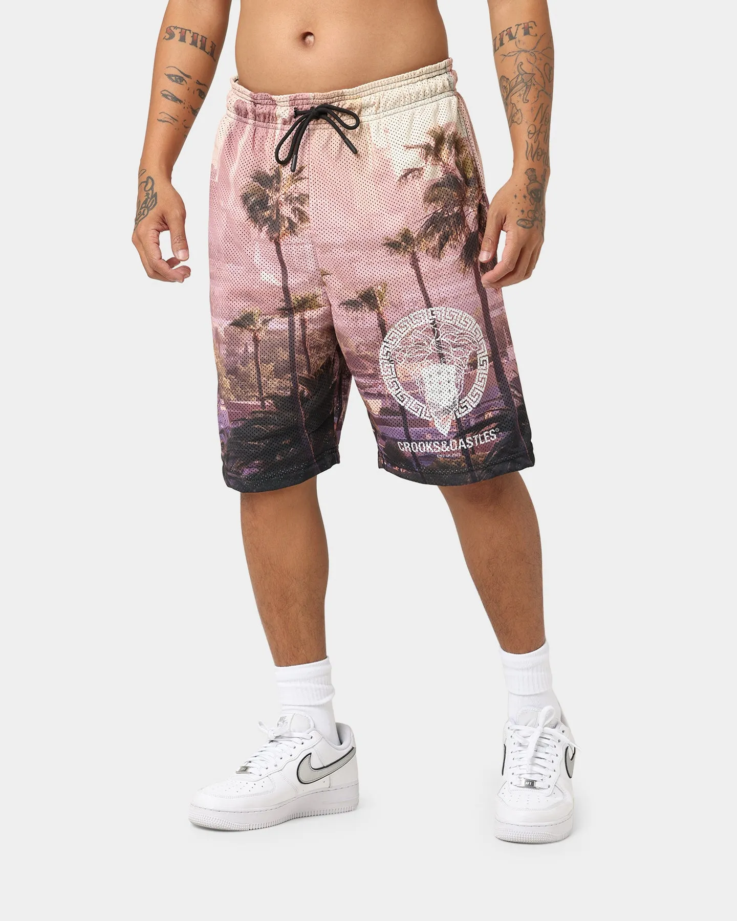 homecoming Sport Layer Crooks & Castles Medusa LA Mesh Shorts Multi-coloured