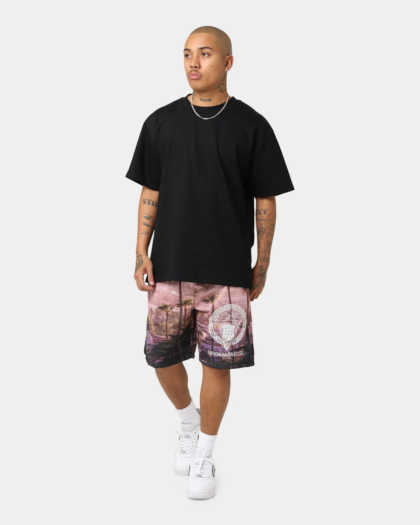 Crooks & Castles Medusa LA Mesh Shorts Multi-coloured men's clothing Sun Protection