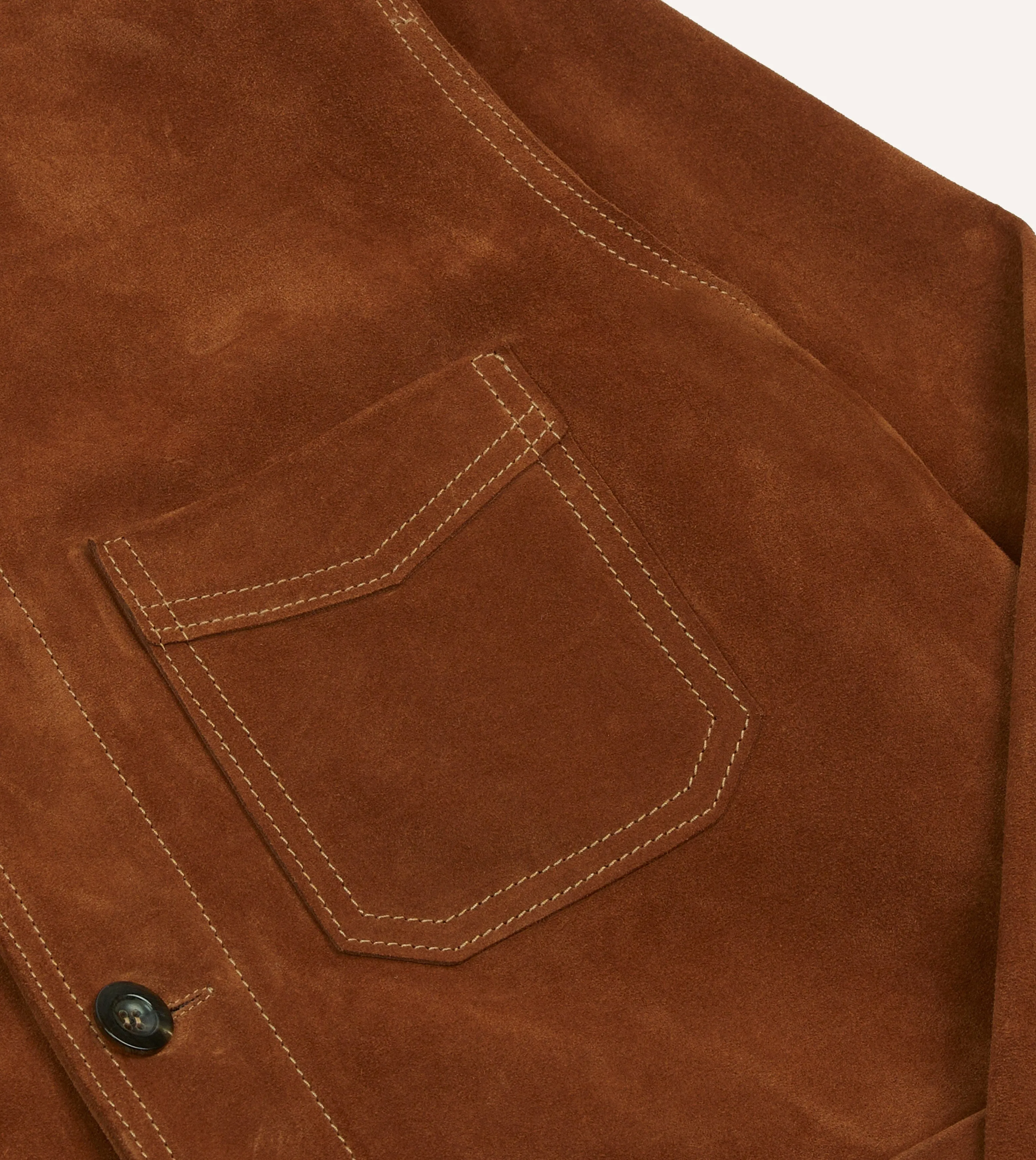 Casual Work Look Rust Heavyweight Suede Five-Pocket Chore Jacket