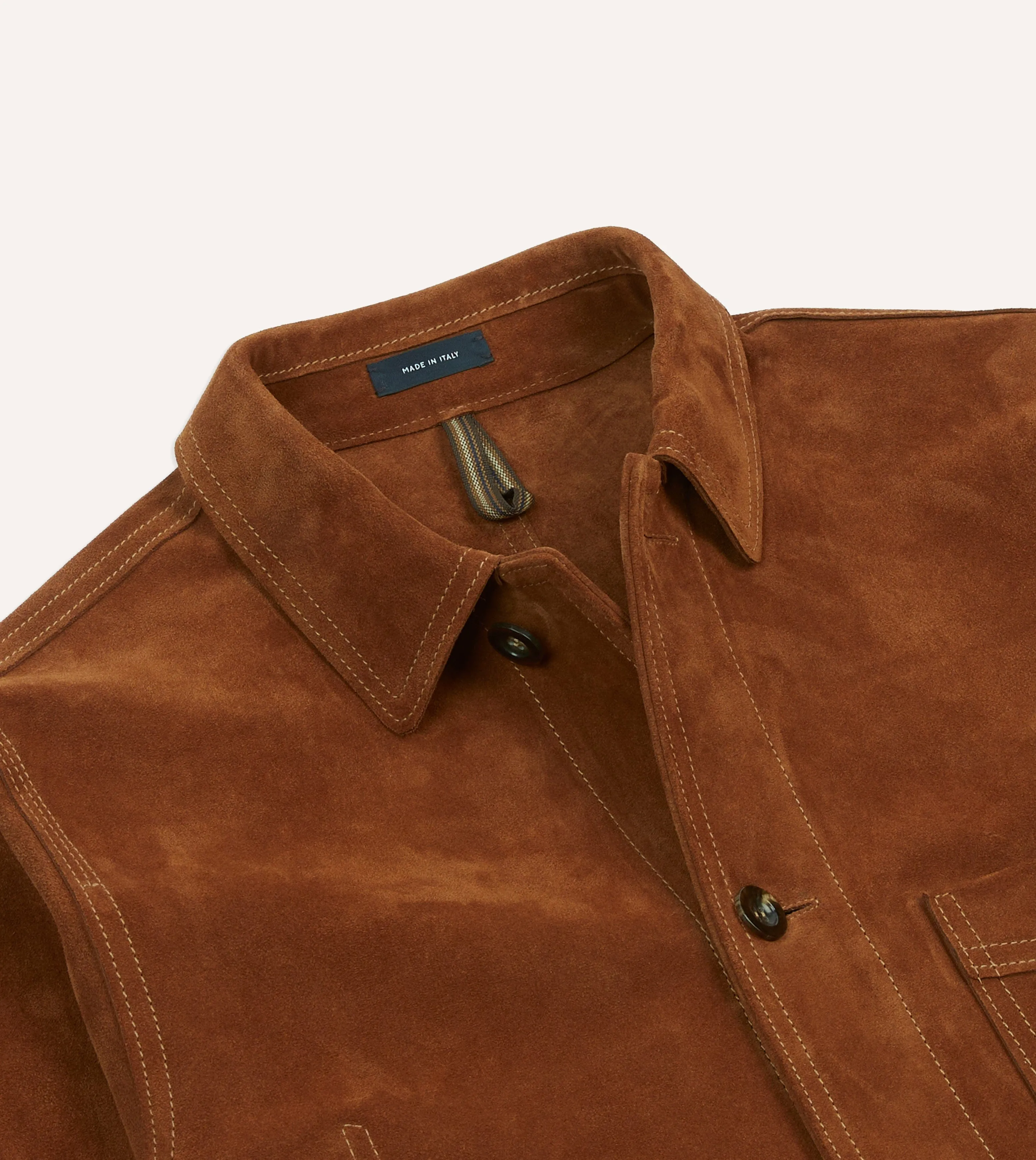 Rust Heavyweight Suede Five-Pocket Chore Jacket Affordable Fashion Wind Resistant Lining