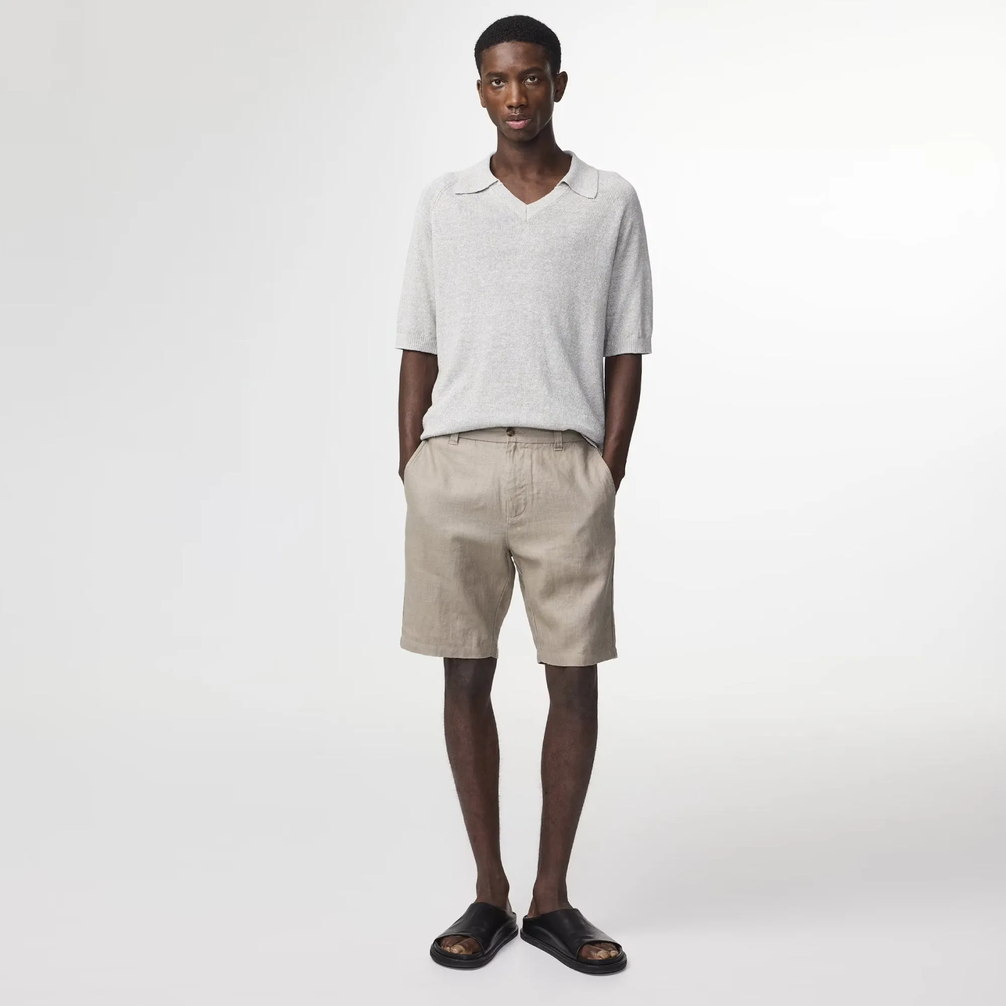 Crown 1454 Classic Regular Fit Linen Shorts Abrasion Resistant Hem Bold Statement