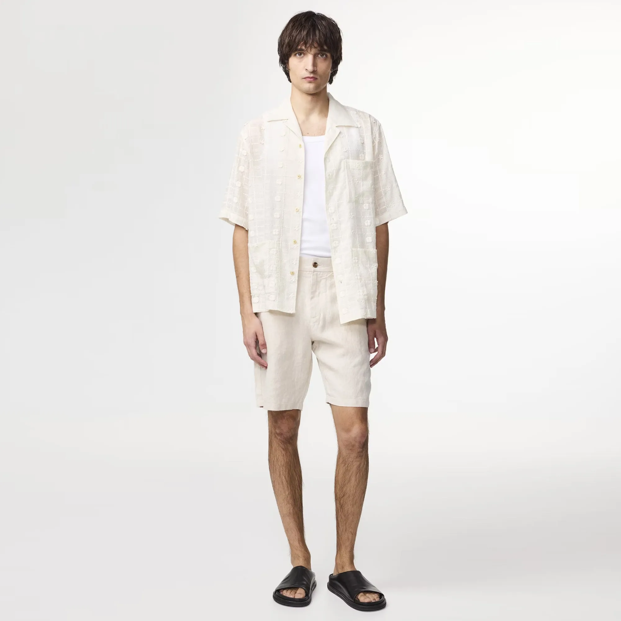 Crown 1454 Classic Regular Fit Linen Shorts Casual Ease