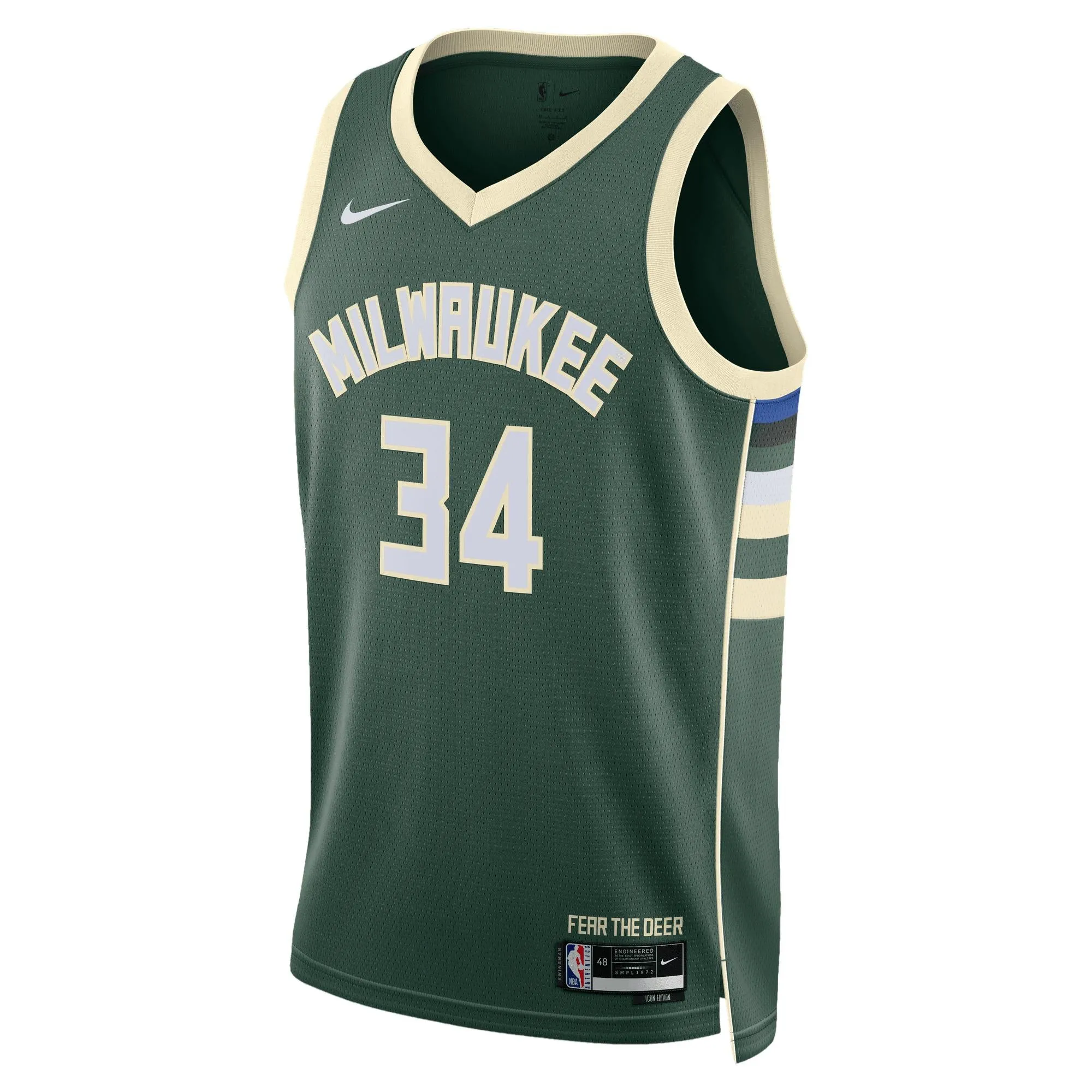 Giannis Antetokounmpo Milwaukee Bucks Icon Edition 22/23 Nike NBA Swingman Jersey Stretch Comfort