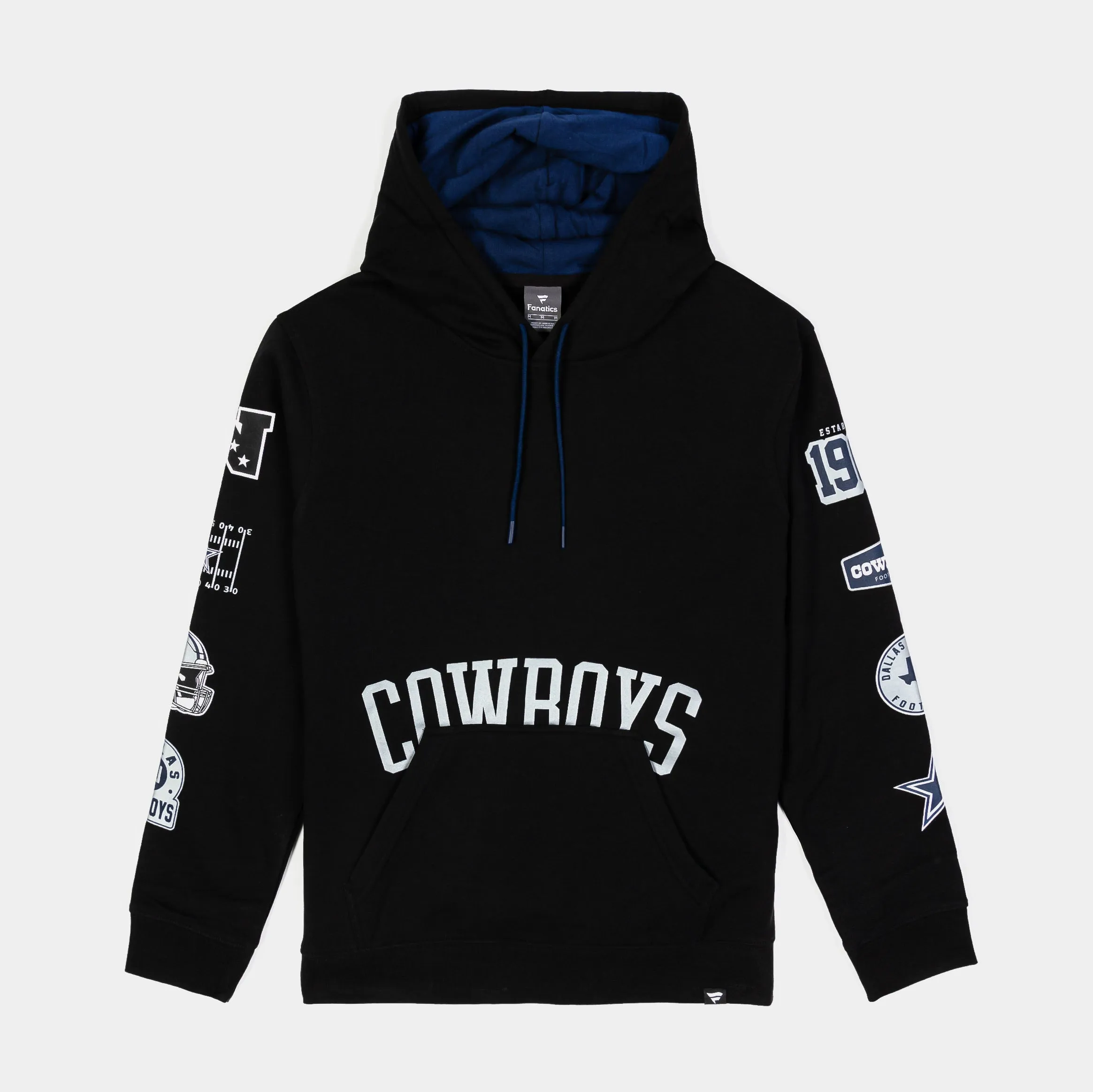 Dallas Cowboys Fleece Pullover Mens Hoodie (Black/Navy) Active Fit fluffy texture