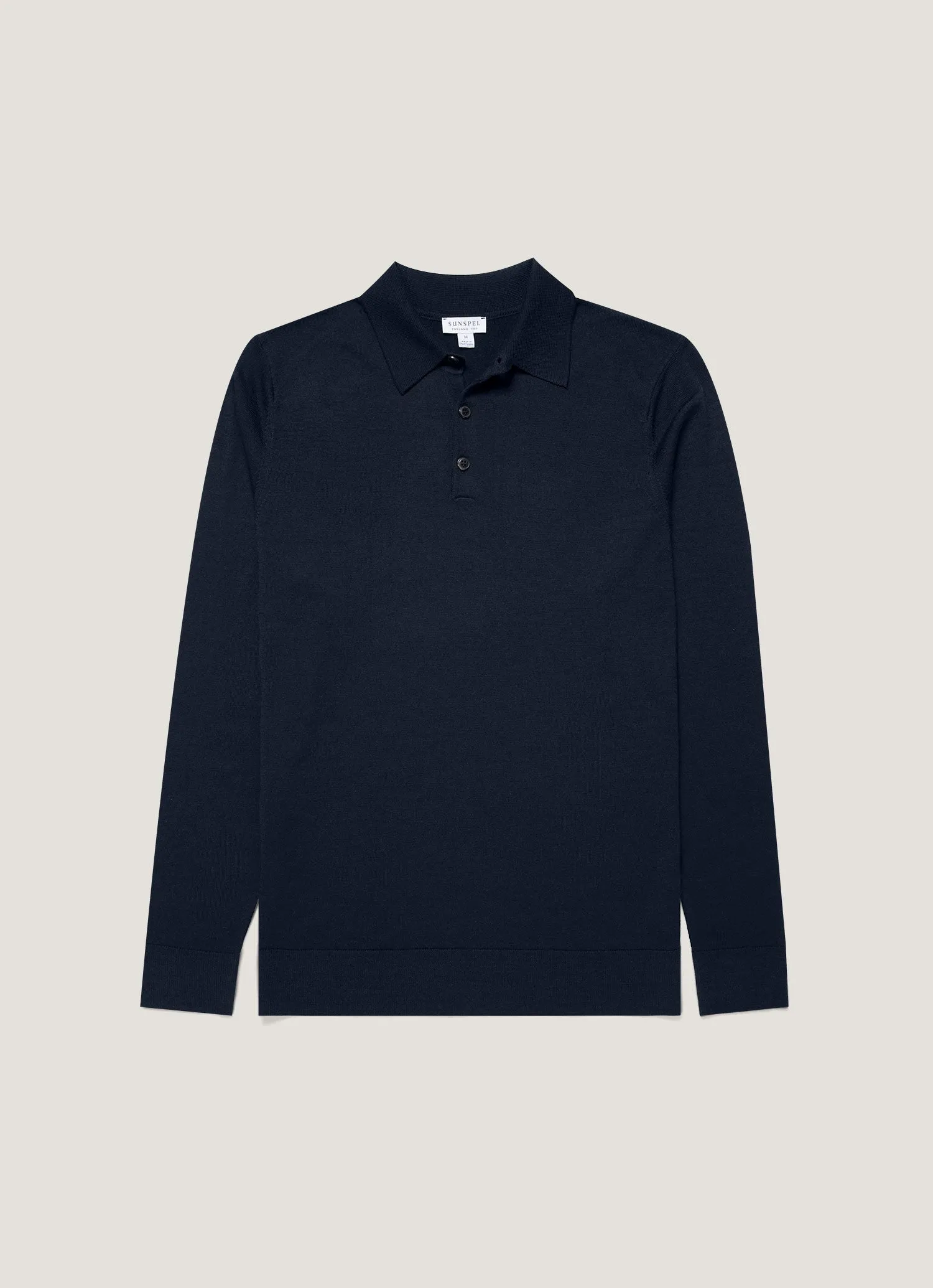 FourWay Stretch Men's Extra-Fine Merino Polo Shirt in Navy