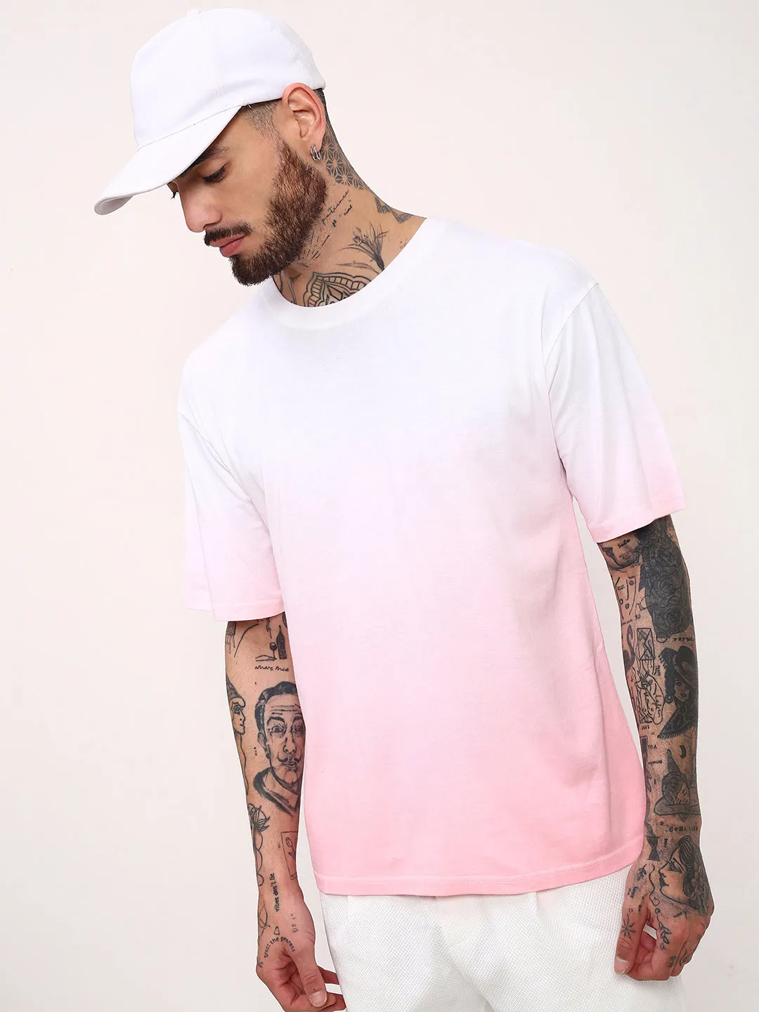 Men's Pink Ombre T-Shirt Fitted Shape