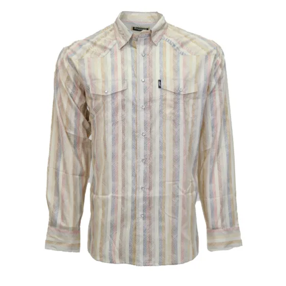 Textured Surface Active Fashion Hooey Men's L/S Sol Baja Stripe Western Snap Shirt in Cream