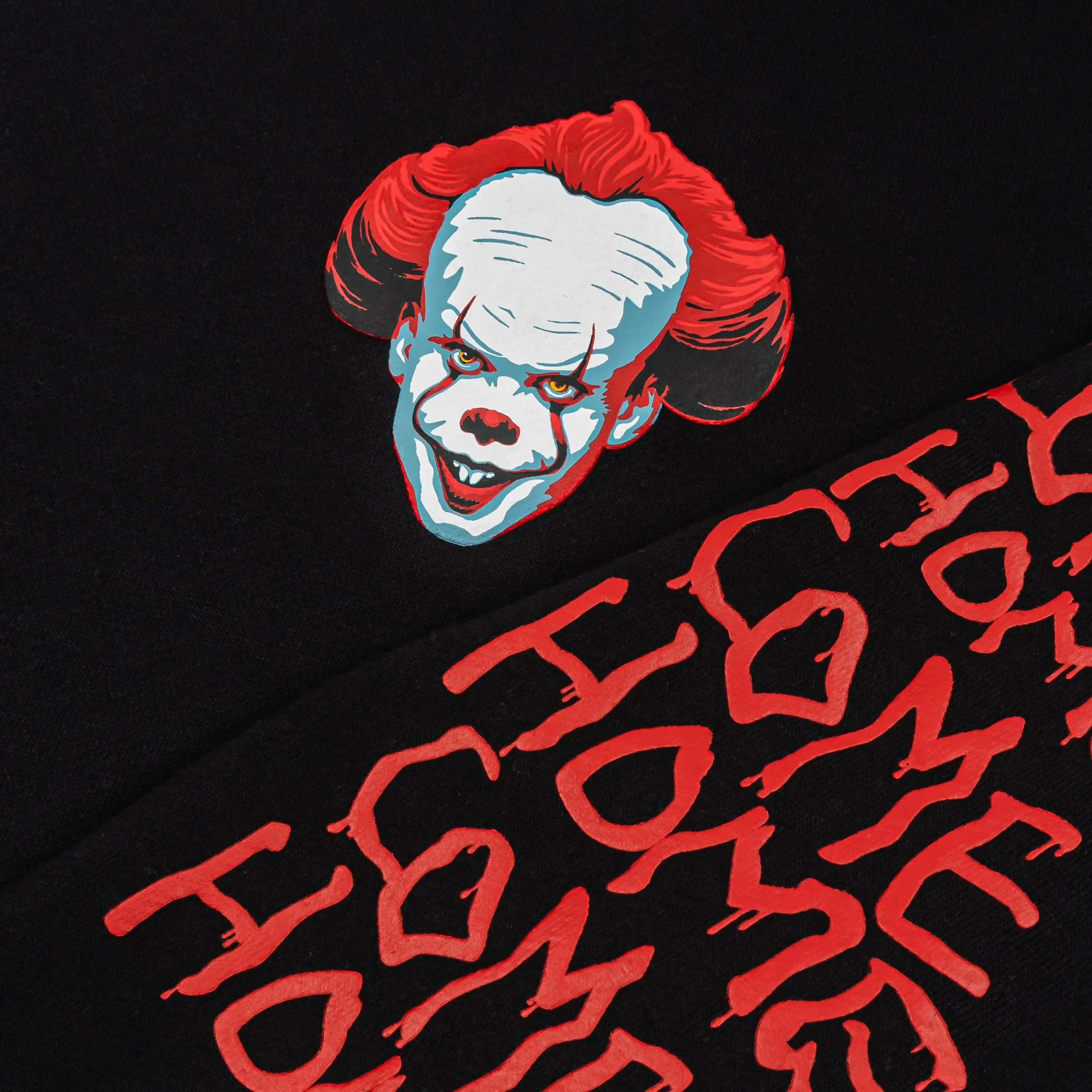 Drawstring Hood product retro nostalgia SP x IT Pennywise Pullover Mens Hoodie (Black/Red)