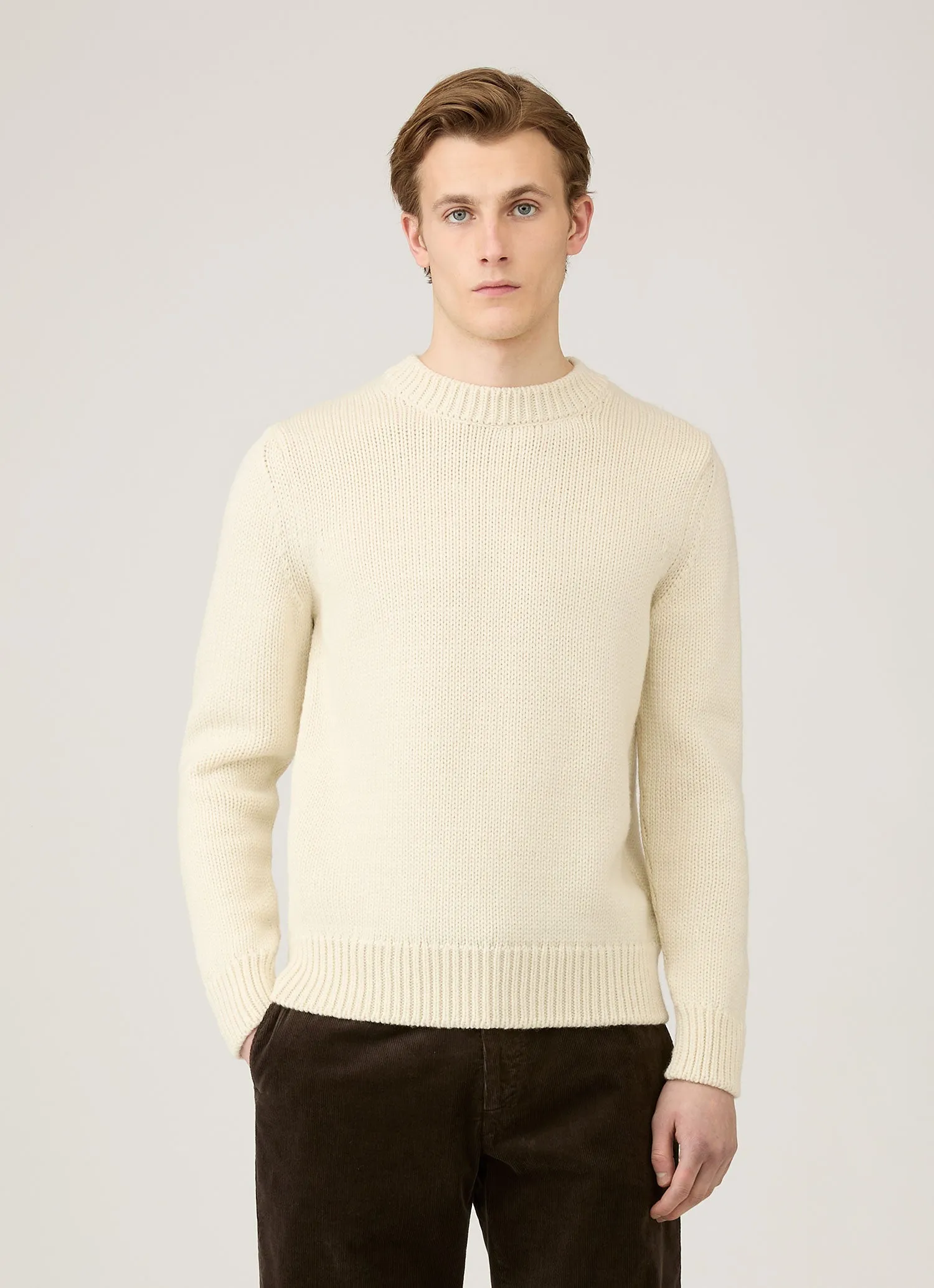 Men's Fisherman Jumper in Ecru Warm Essentials Day To Night