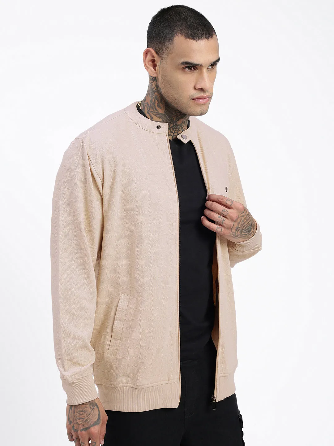 Men's Cream Solid Sweatshirt Anti Pilling product fluffy softness