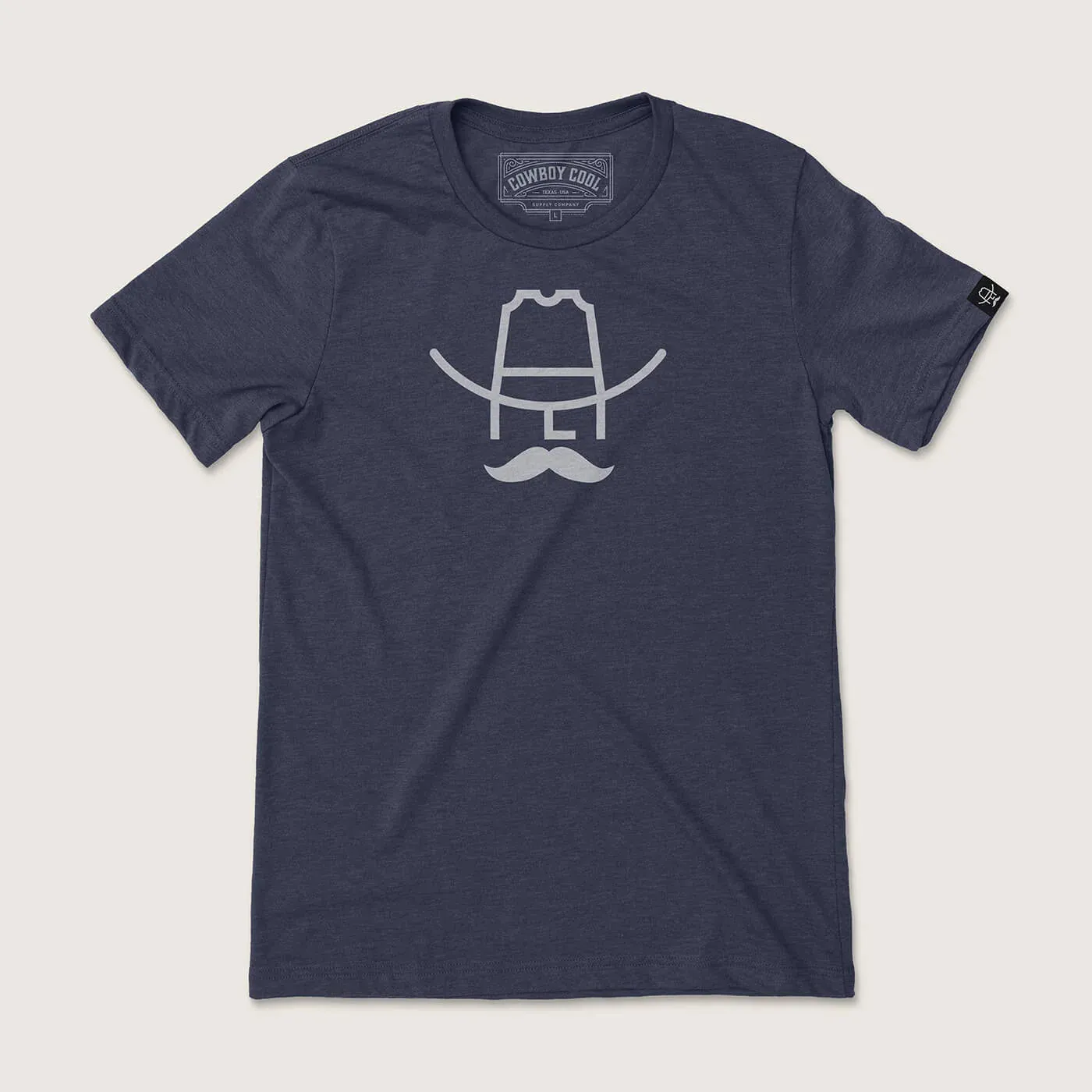 Striped modernity Casual everyday wear Cowboy Cool "Hank" Graphic Logo Tee in Midnight Navy