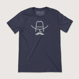 Striped modernity Casual everyday wear Cowboy Cool "Hank" Graphic Logo Tee in Midnight Navy