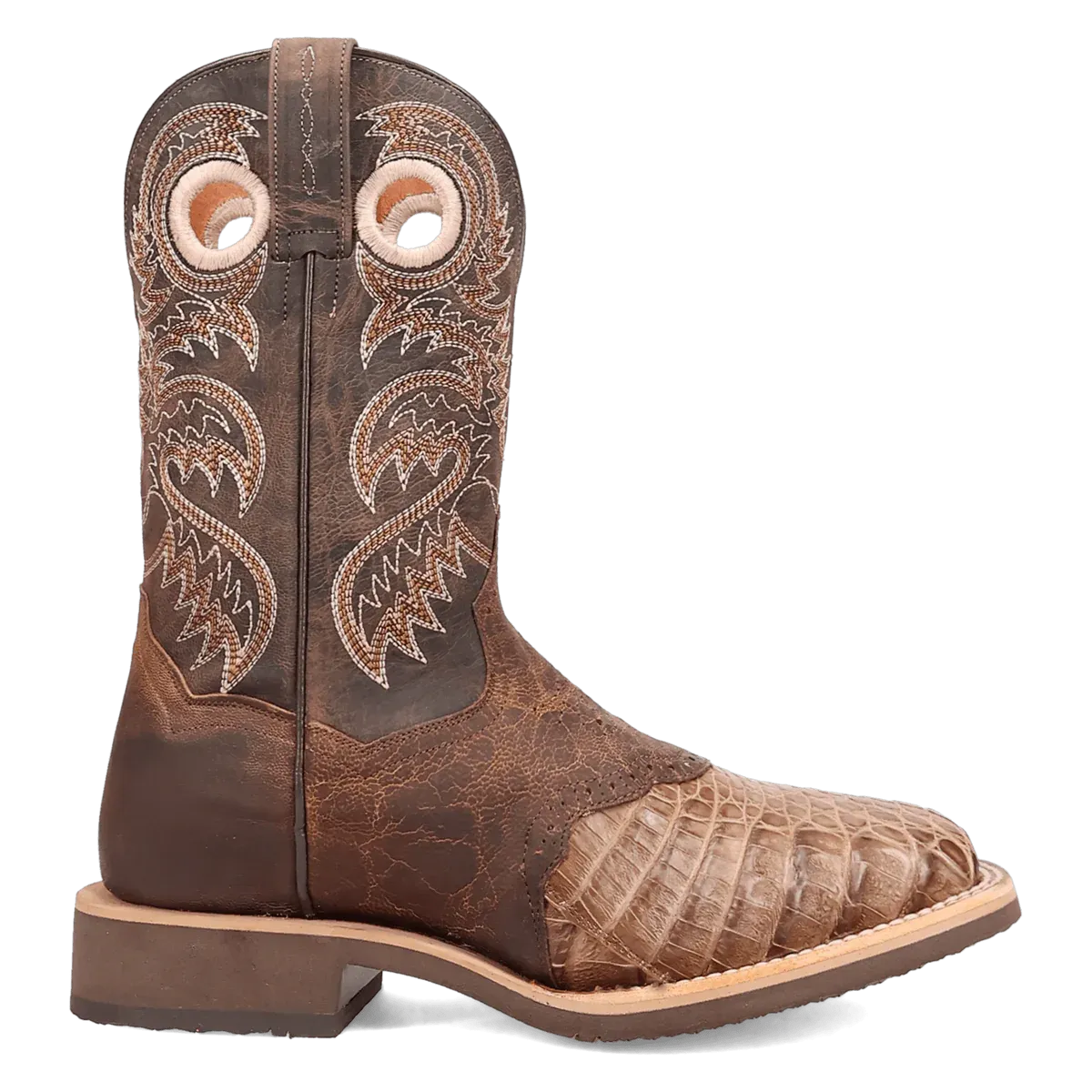 Cushion Build Dan Post Men's Egan Caiman Western Boot in Bay Apache